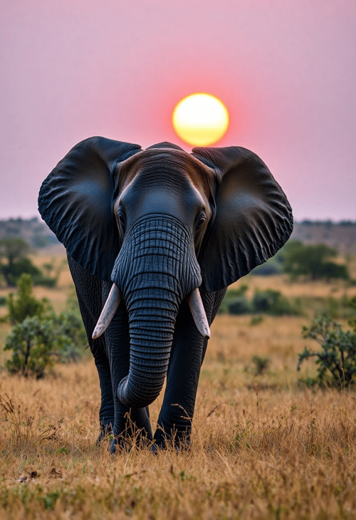 Gentle Giant: African Elephant in the Savannah