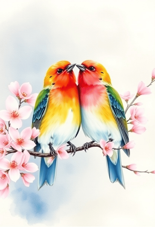 Watercolor Love Portrait