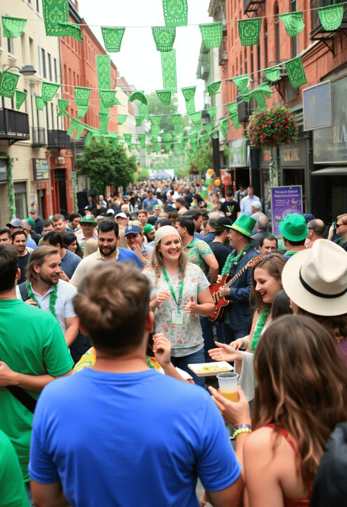 Vibrant St Patrick’s Day Street Party