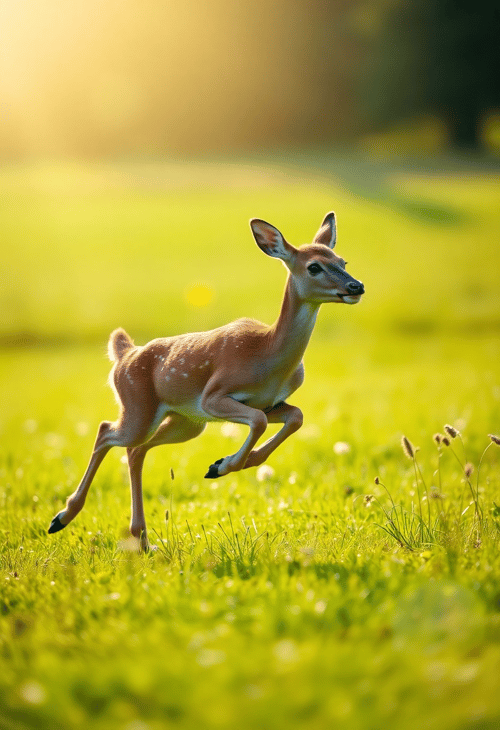 Playful Leaps: The Joy of Frolicking Deer