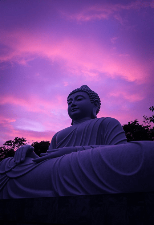 Reclining Buddha Statue at Dusk
