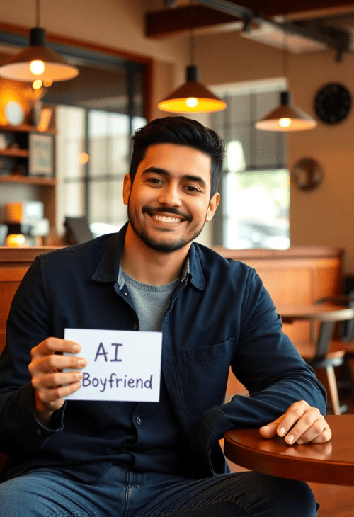 AI Boyfriend in a Cozy Coffee Shop