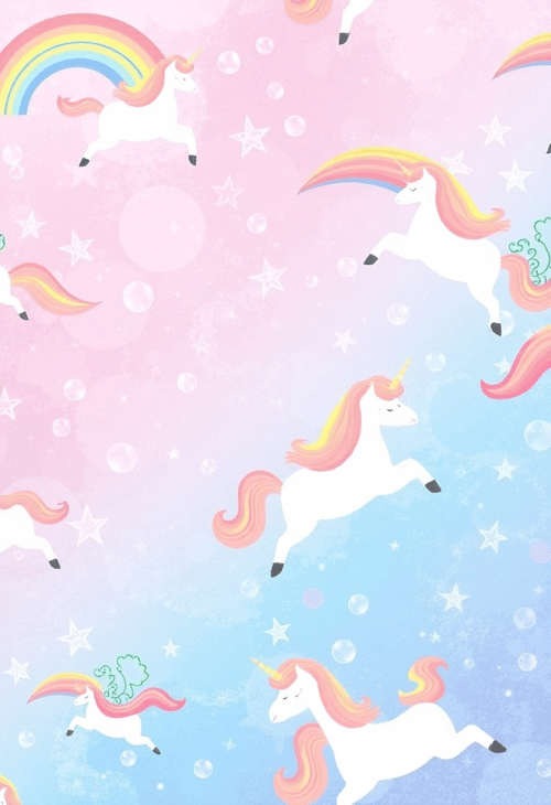 Whimsical Unicorns and Rainbow Bubbles