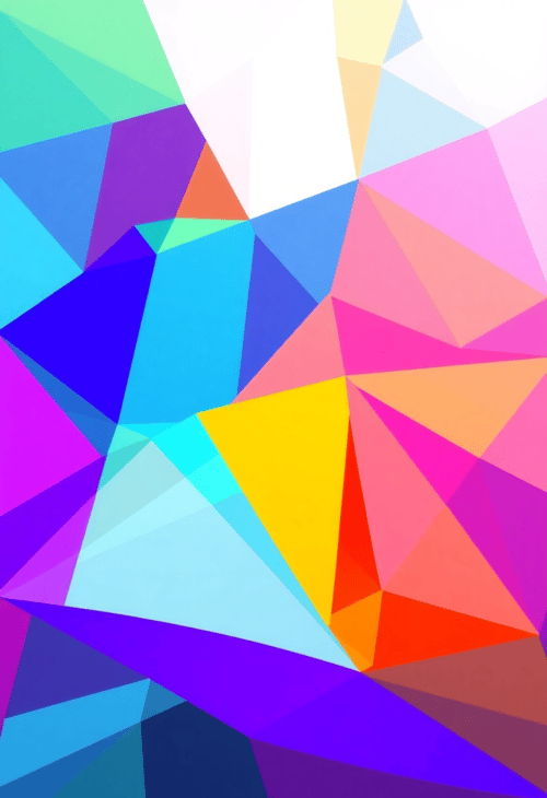 Vibrant Geometric Abstraction in Digital Art