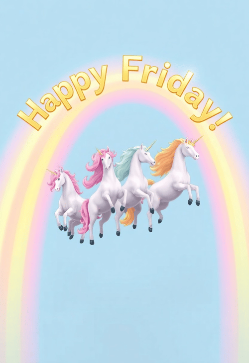 Unicorns Celebrate Friday Funtimes
