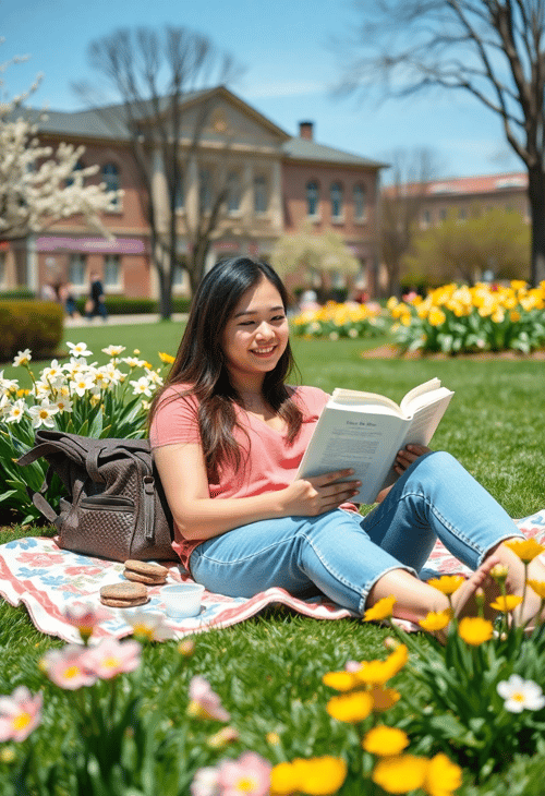Blossoming Adventure: Spring Picnic on Campus Grounds