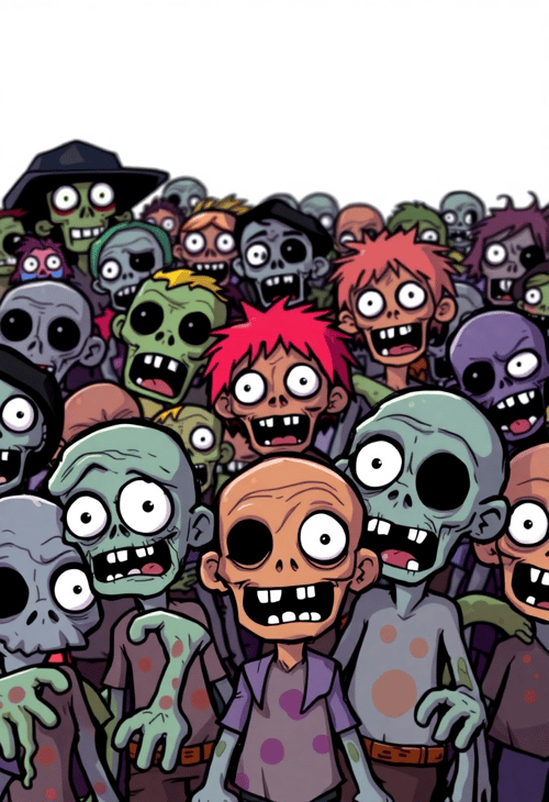 Cartoonish Zombie Horde Invasion