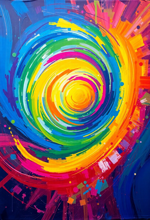Chromatic Splash: Acrylic On Canvas