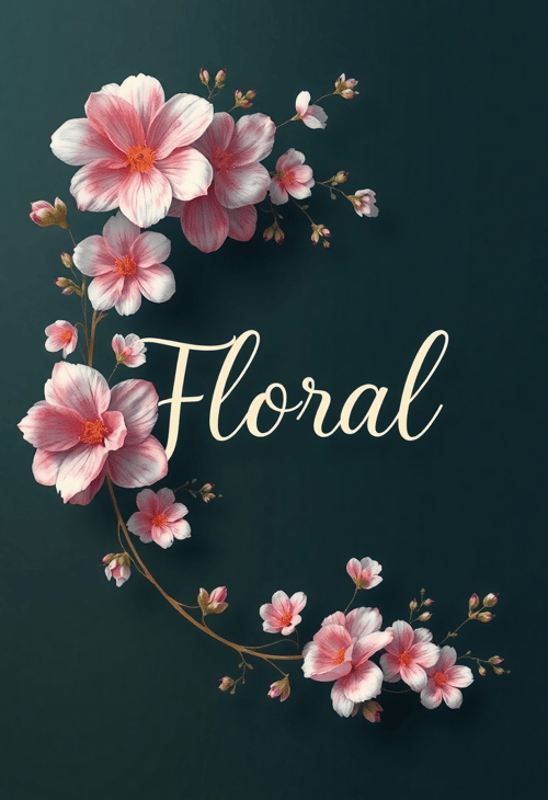 Elegant Calligraphy with Floral Embellishments