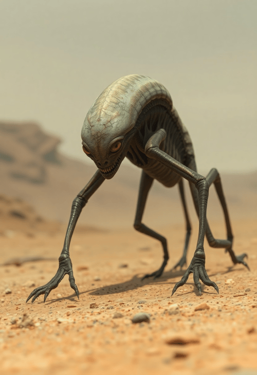 Creepy Alien with Insect-like Features