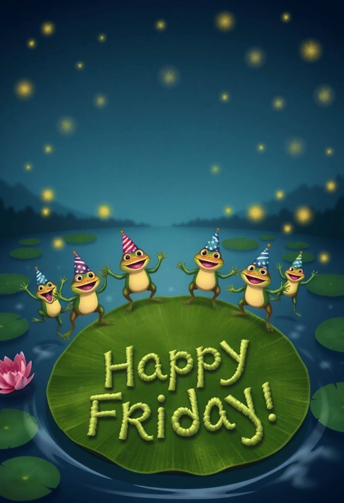 Froggy Friends Welcome the Weekend