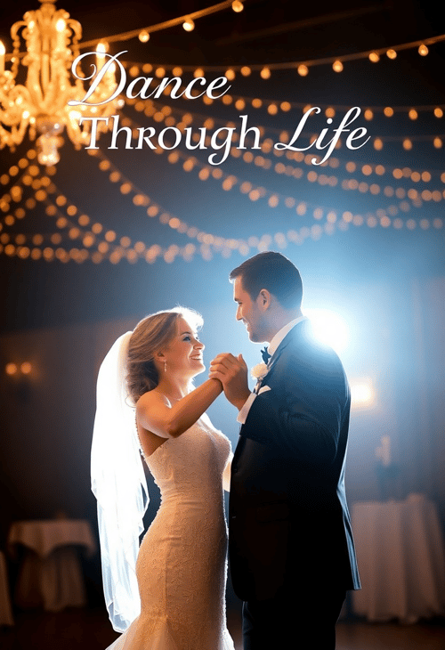 Bride and Groom Dancing with 'Dance Through Life' Quote