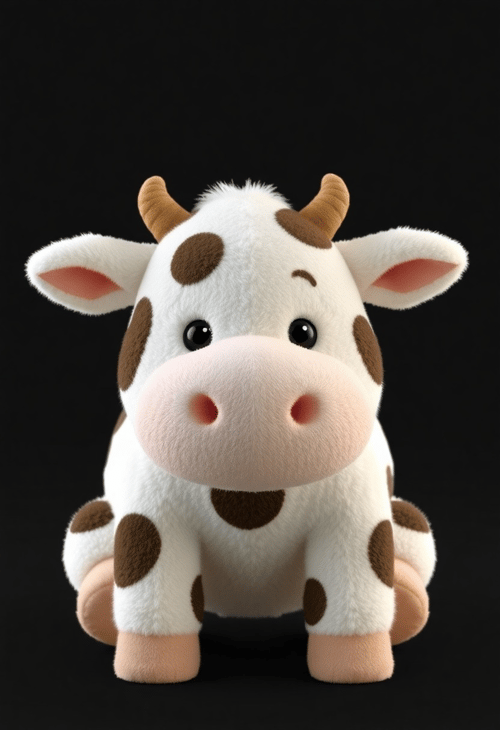 Adorable Cow Plush: A 3D Farmyard Friend