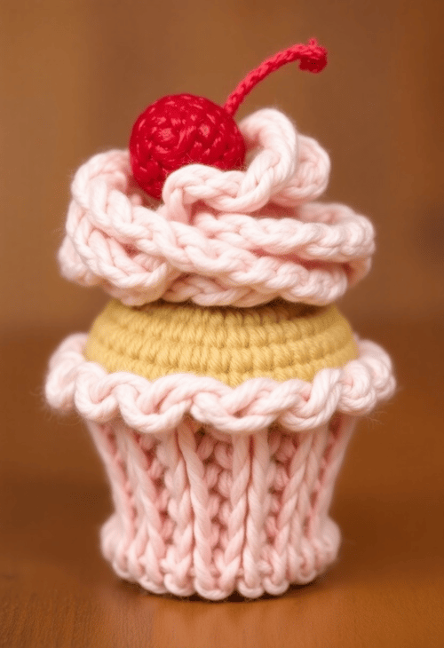 Charming Yarn Cupcake: Sweetness in Every Stitch