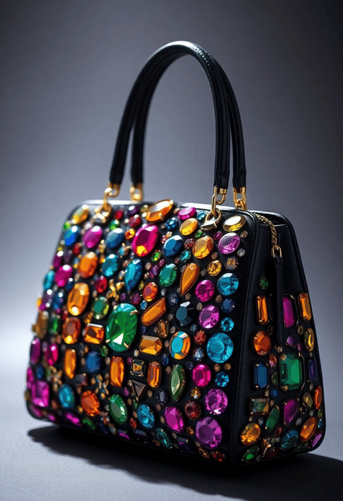 Crystalline Symphony: The Gemstone Encrusted Handbag