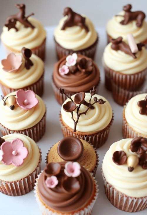 Creative Cupcake Art with Chocolate Sculptures