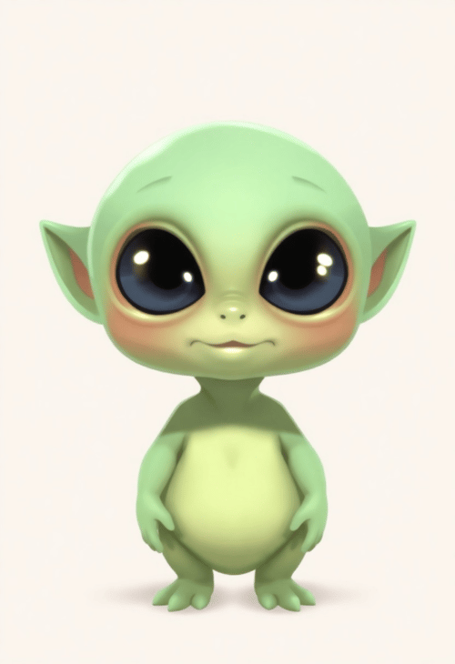 Adorable Alien with Big Sparkly Eyes