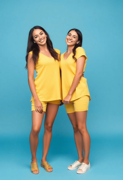 Sunshine Twins: Vibrant Yellow Harmony
