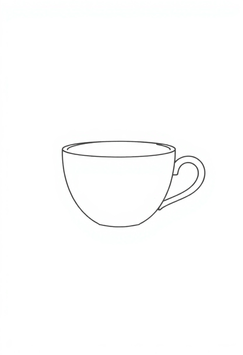 Simple Line Art Tea Cup