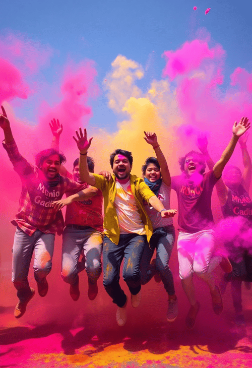Dance of the Colors: Holi in Full Swing
