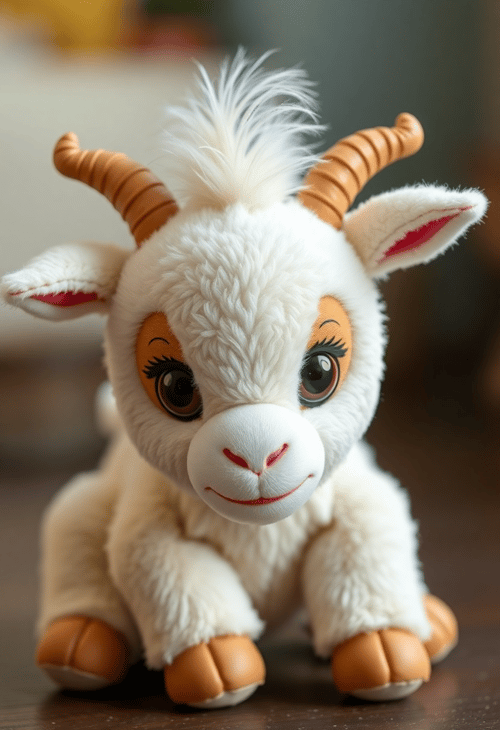Huggable Plush Goat: 3D Adorable Farm Friend