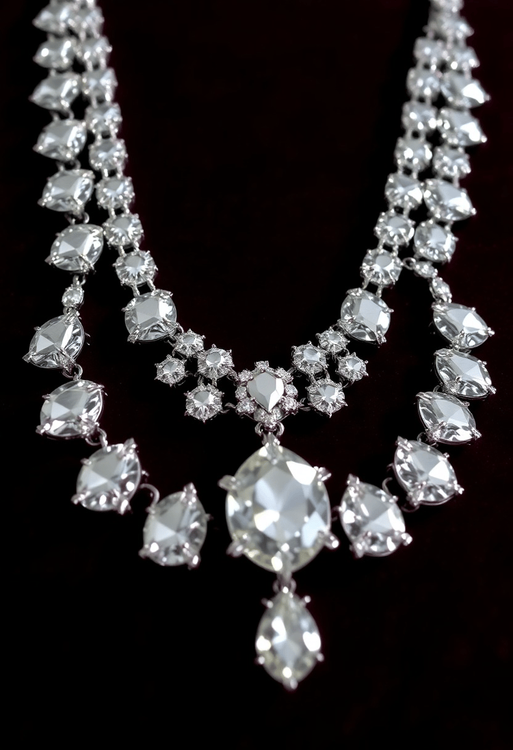 Ethereal Diamond Necklace on Velvet