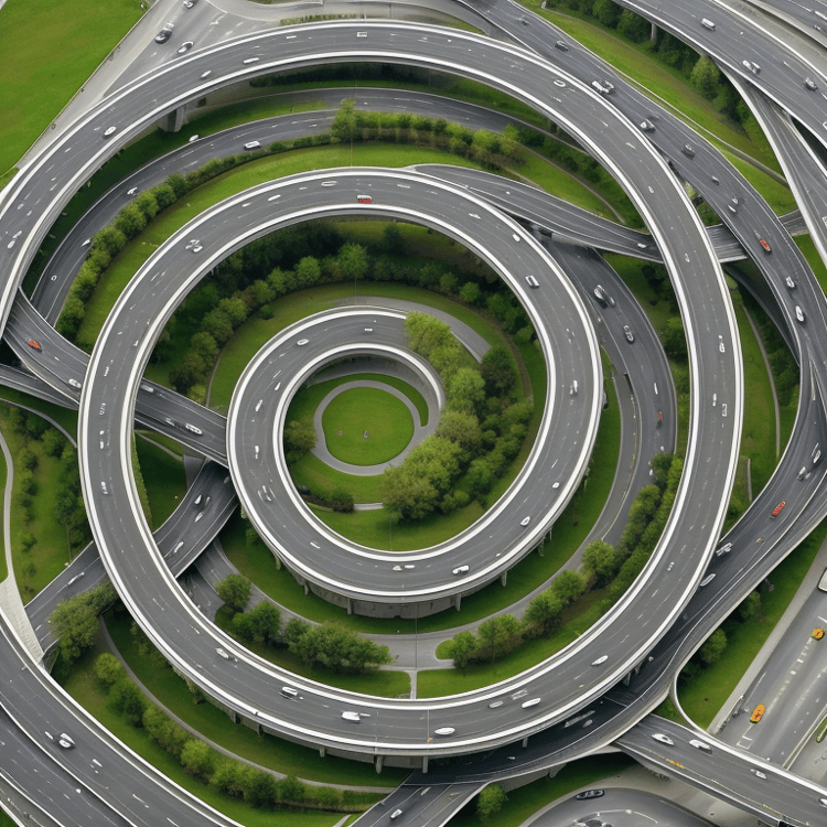 Spiral Highway Road AI Art