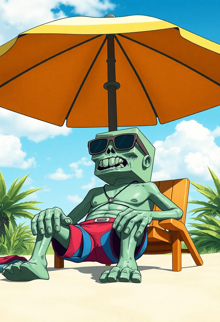 Minecraft Beach Day Zombie