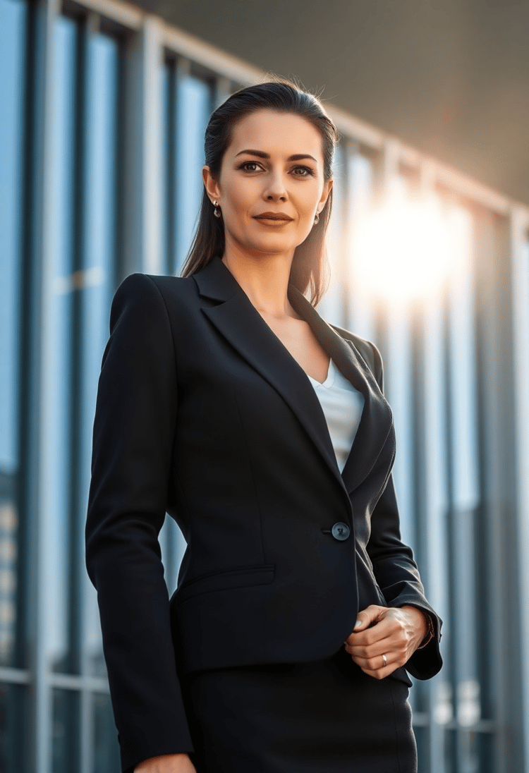 Full Body Portrait of Caucasian Female Leader