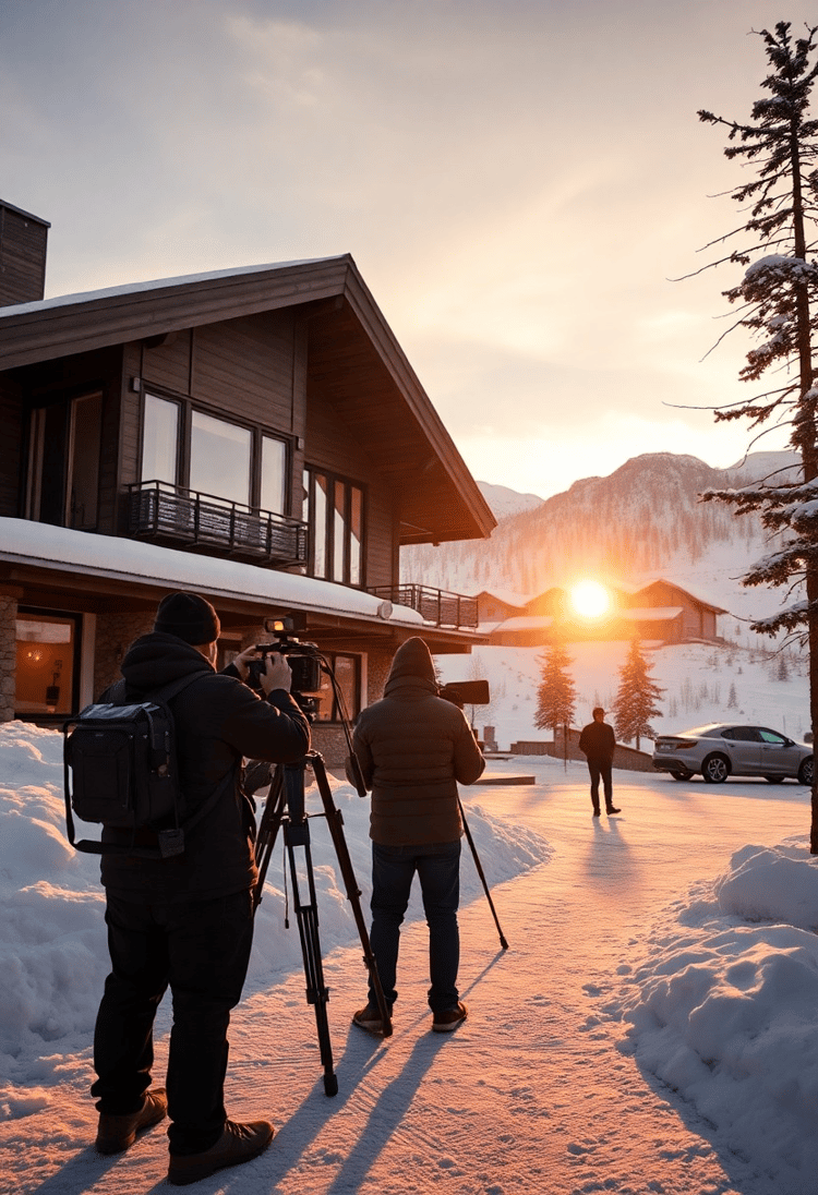 Film Crew at Modern Chalet PNG Download