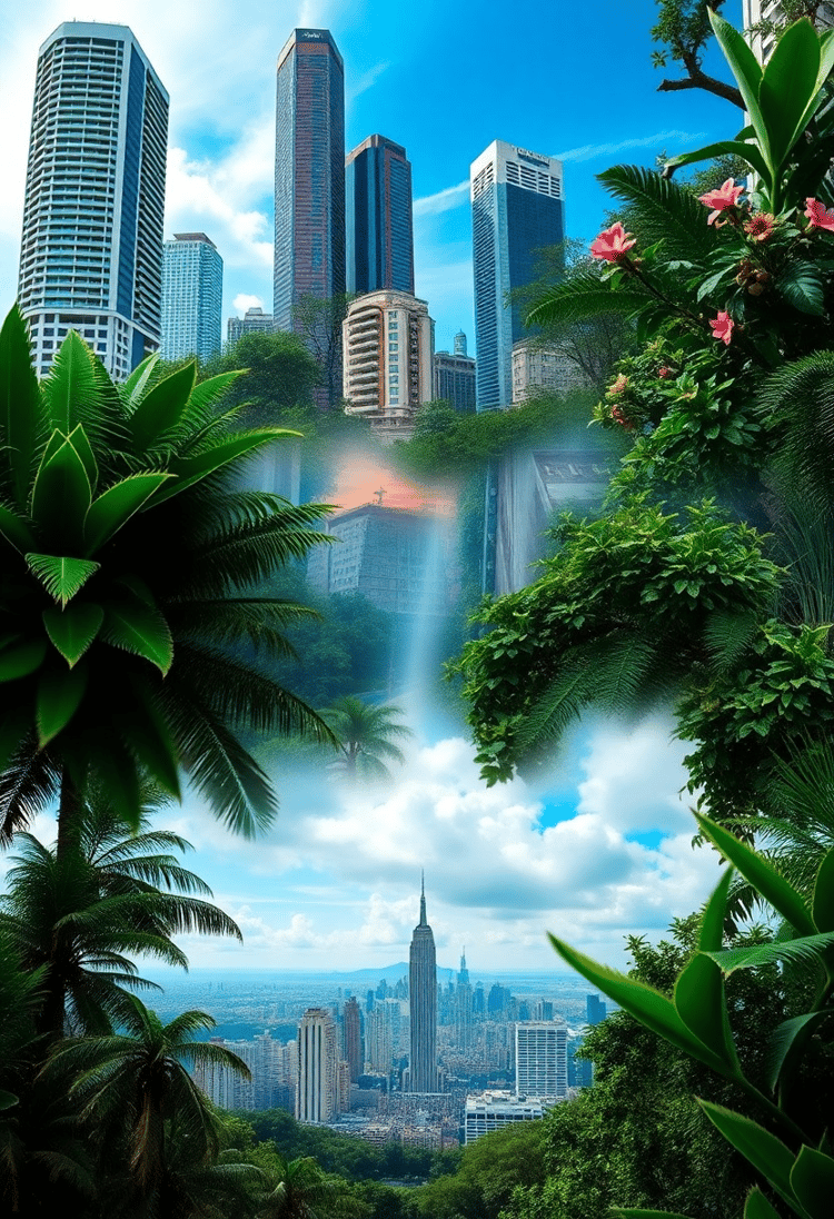 Urban Jungle: A Vibrant City Moodboard Fusion