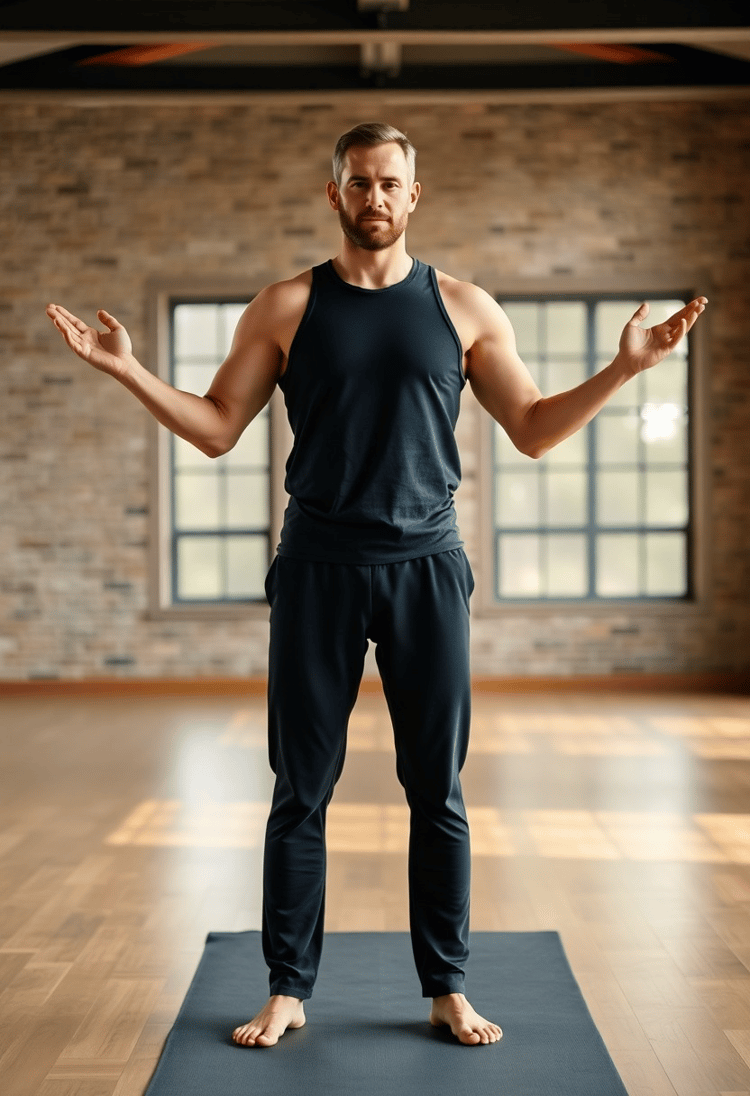 Empowered Serenity: A Male Yoga Instructor's Aura
