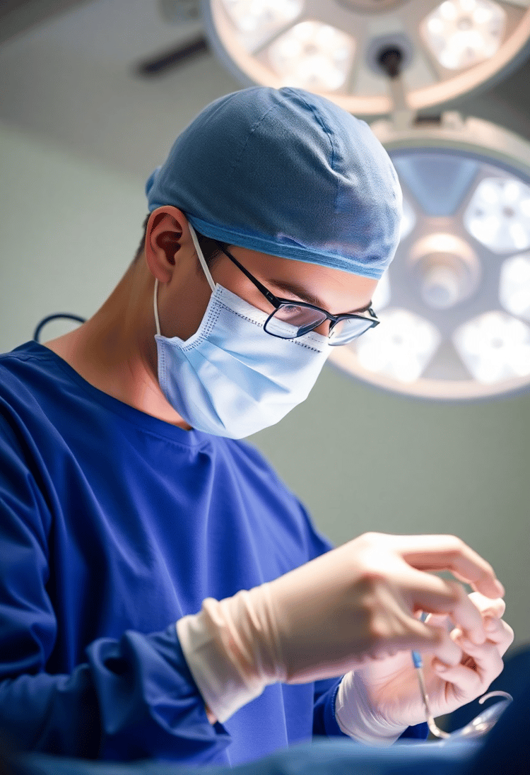 Surgeon Performing Precision Operation