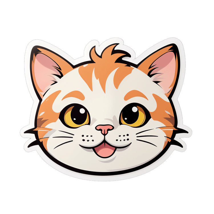 Cute Cat Face Sticker Maker