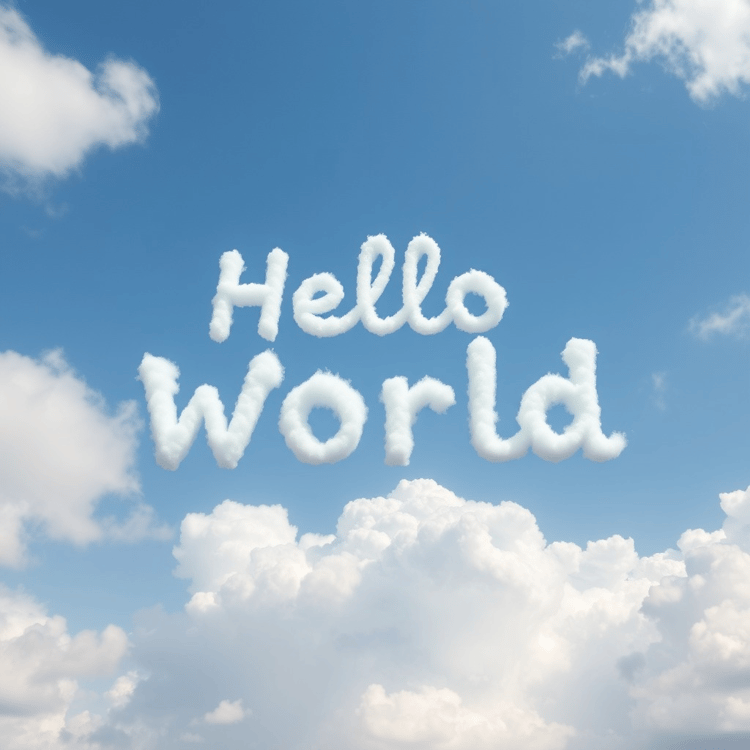 Hello World Written in Clouds