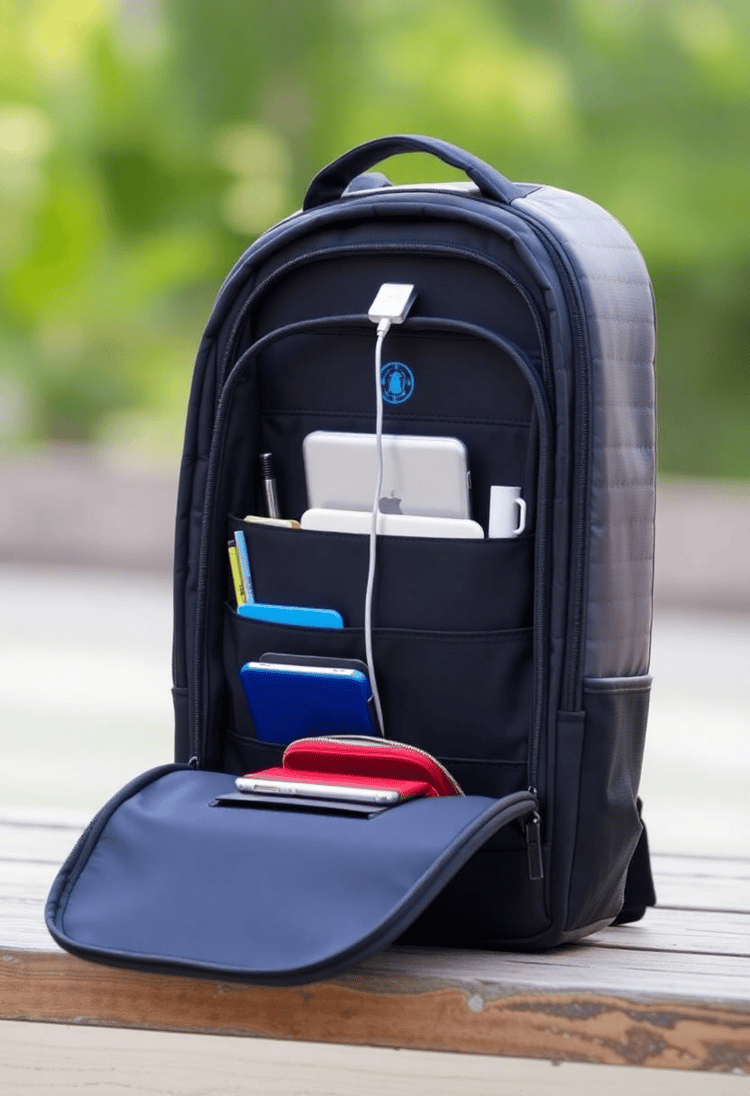 Sleek Tech Backpack with USB Charging Port