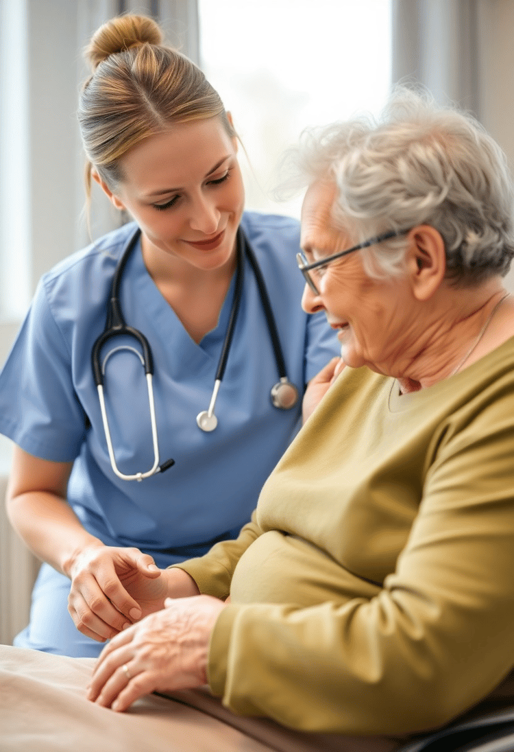 Nurse Caring for Elderly Patient