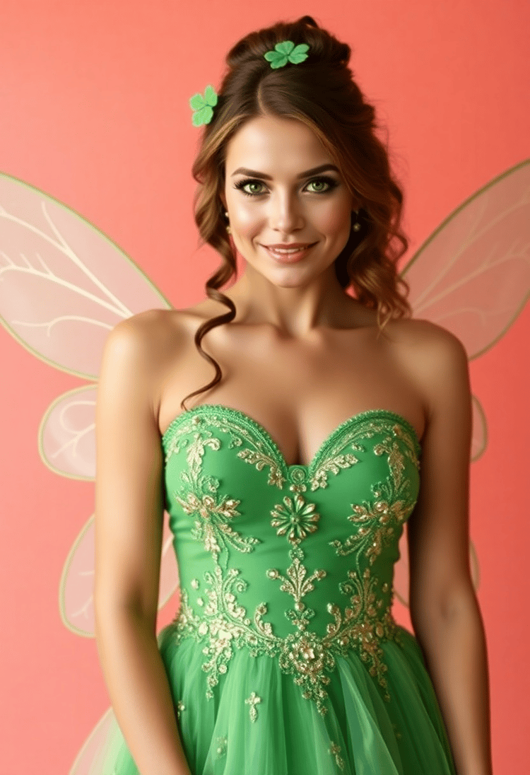 Whimsical Fairy Woman with a Touch of Gold