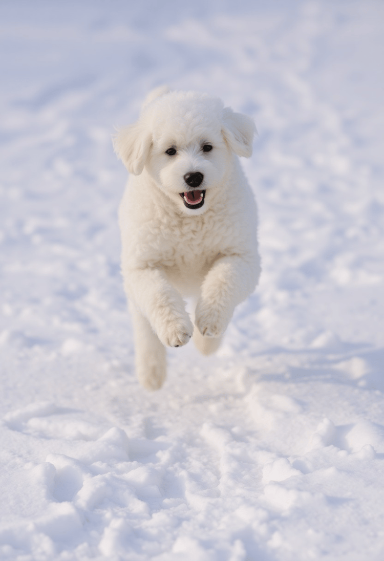 Poodle in the Snow