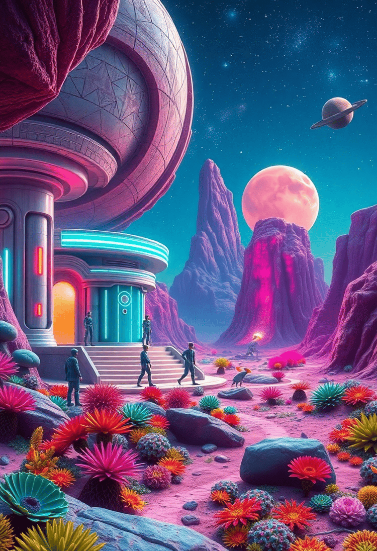 Sci-Fi Scene on an Alien Planet