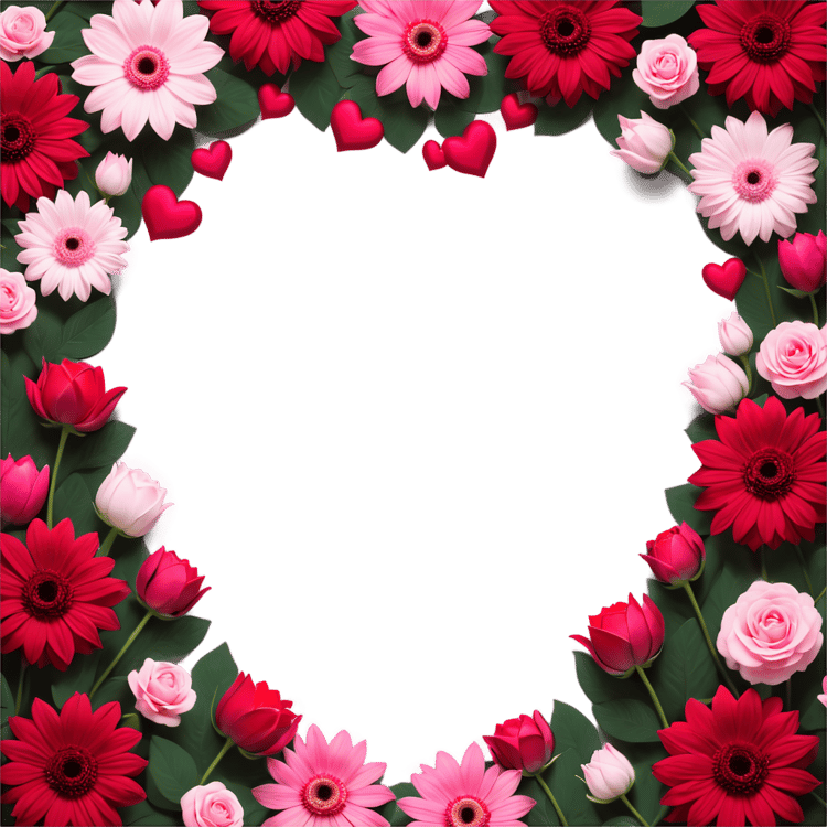 Flower Frame PNG for Valentine