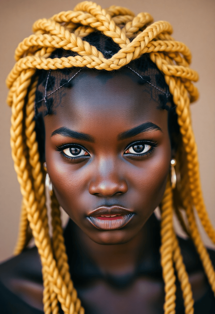 Blonde Allure: Braided Beauty