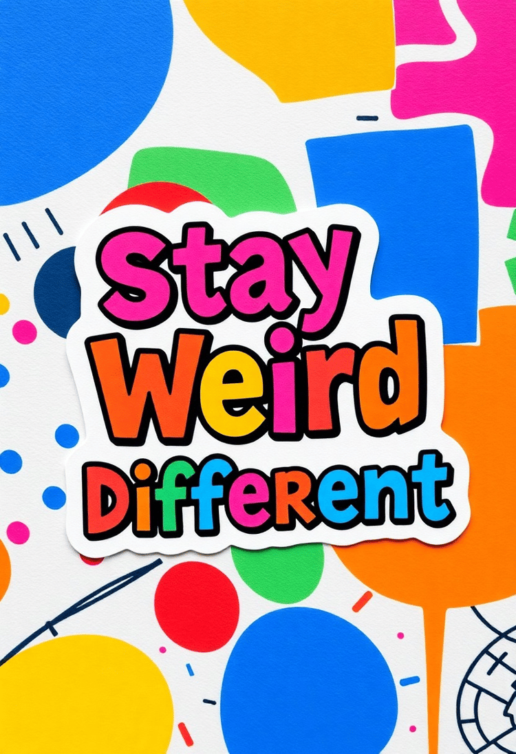 Stay Weird, Stay Different - A Quirky Sticker