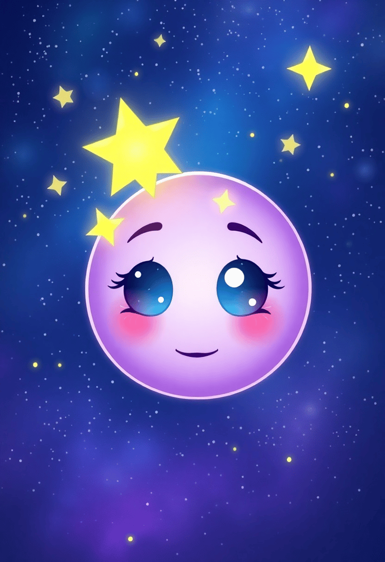 Fantasy Illustration: Starry Eyed Emoji