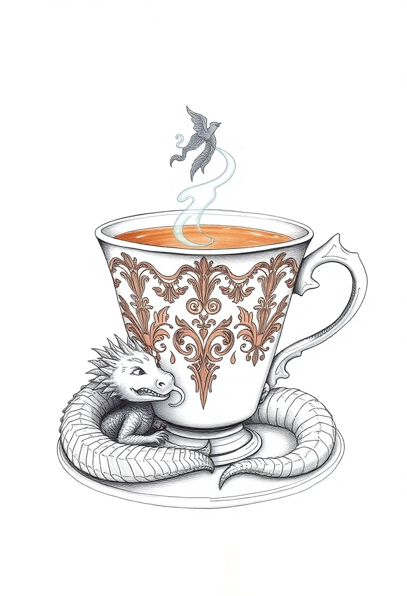 Fantasy-Themed Tea Cup Design