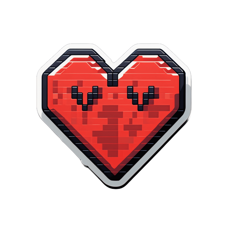 Pixel Heart PNG Sticker