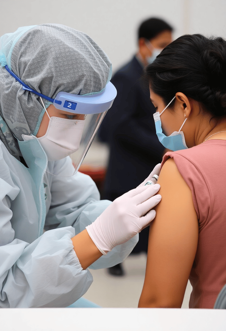 Healthcare Worker Administering Vaccine