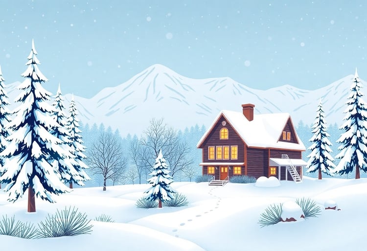 Serene Winter Scene Wallpaper Design