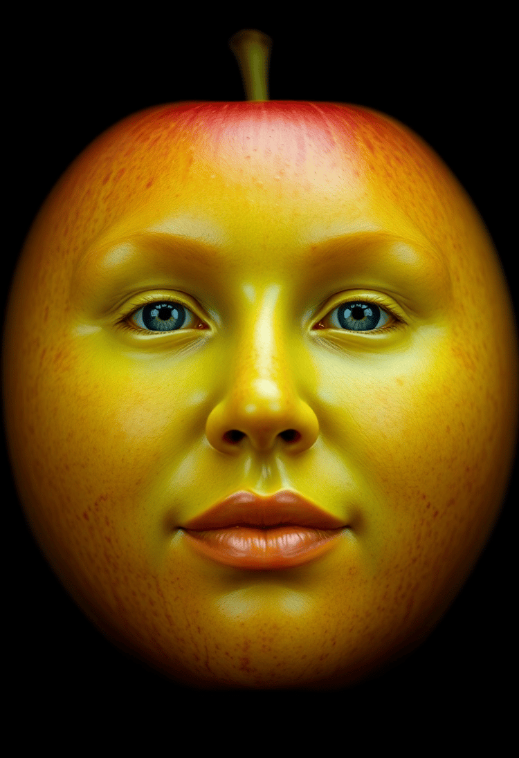 Apple Artistry: The Crimson Countenance