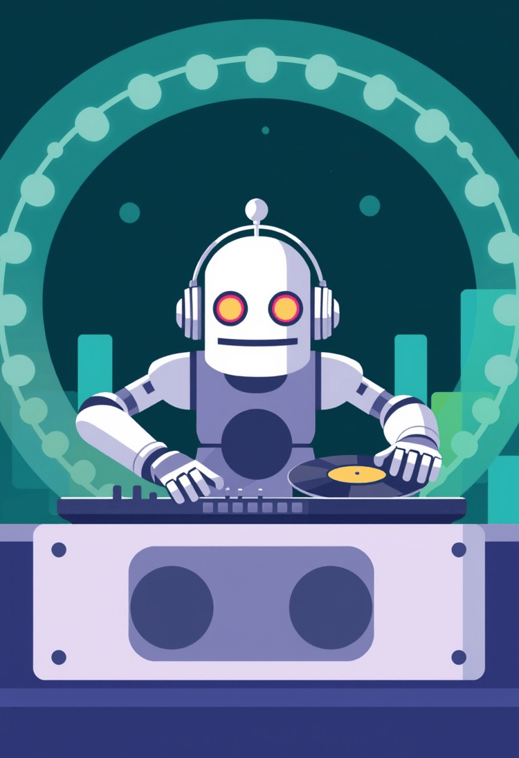 Free Robot DJ Vector Art 